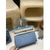 30cm Birkin (Trianon Canvas & Leather) – Color: Blue Jean – Known as a limited-edition model, this stylish design combines denim and leather to express both a vintage feel and modernity at the same time.