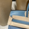 Hermès Birkin 25 (Trianon Canvas & Leather) – Color: Blue Jean (with Silver Hardware) – This limited-edition model is an extremely rare piece even among Hermès collections. Its classic yet stylish design stands out, and it features a retro-modern atmosphe