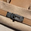 Hermès Birkin 25 (Triomphe H Canvas & Swift Leather) – Color: 4B/Biscuit (with Silver Hardware) – A warm biscuit tone – A perfect combination of lightweight canvas and glossy Swift leather. The calm biscuit tone creates an elegant and easy-to-use atmosphe