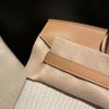 Hermès Birkin 25 (Triomphe H Canvas & Swift Leather) – Color: 4B/Biscuit (with Silver Hardware) – A warm biscuit tone – A perfect combination of lightweight canvas and glossy Swift leather. The calm biscuit tone creates an elegant and easy-to-use atmosphe