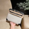 Birkin Triomphe H 25 (Canvas & Swift Leather Combination) – Swift Leather Color: 89 Noir with Silver Hardware