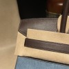 30cm Birkin (Swift Leather & Denim Canvas) – Color: 46/Ebene with Gold Hardware The perfect combination of Swift leather and canvas creates a profound vintage mood – a rare item with excellent investment potential.
