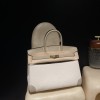 Hermès Birkin 35 (Togo Leather & Canvas) – Color: Tortue Gray with Gold Hardware