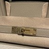Hermès Birkin 35 (Togo Leather & Canvas) – Color: Tortue Gray with Gold Hardware