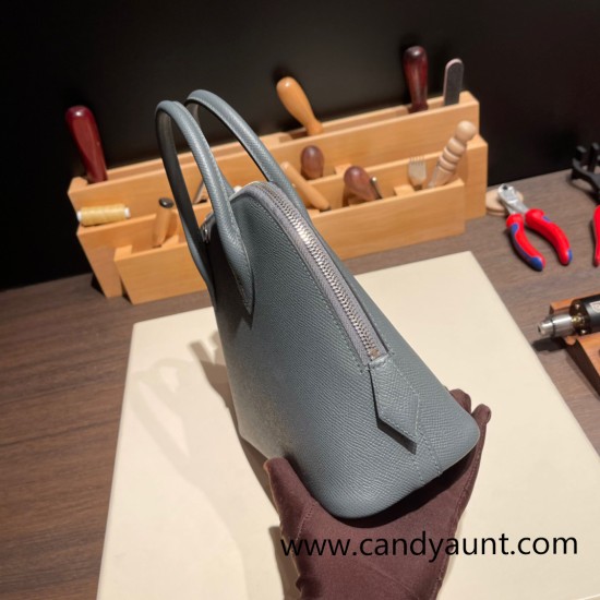 Hermes 25cm bolide Epsom Y7 /Blue Orage Full Handmade Silver Hardware002 Hermes 25cm bolide Epsom Y7 /Blue Orage Full Handmade Silver Hardware002