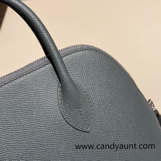Hermes 25cm bolide Epsom Y7 /Blue Orage Full Handmade Silver Hardware002 Hermes 25cm bolide Epsom Y7 /Blue Orage Full Handmade Silver Hardware002