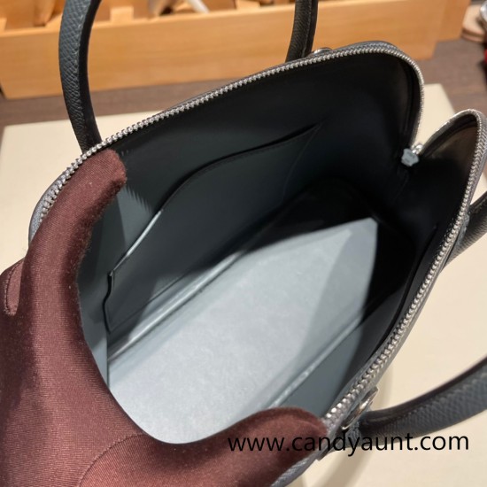 Hermes 25cm bolide Epsom Y7 /Blue Orage Full Handmade Silver Hardware002 Hermes 25cm bolide Epsom Y7 /Blue Orage Full Handmade Silver Hardware002