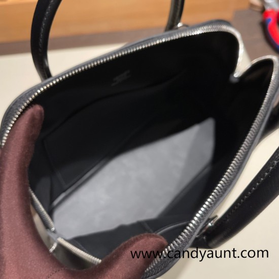 Hermes 25cm bolide Epsom 89 /Black (Noir) Full Handmade Silver Hardware003 Hermes 25cm bolide Epsom 89 /Black (Noir) Full Handmade Silver Hardware003