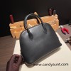 Hermes 25cm bolide Epsom 89 /Black (Noir) Full Handmade Gold Hardware005