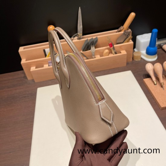 Hermes 25cm bolide Epsom 18 /Étoupe Grey Full Handmade Gold Hardware009 Hermes 25cm bolide Epsom 18 /Étoupe Grey Full Handmade Gold Hardware009