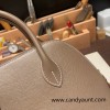 Hermes 25cm bolide Epsom 18 /Étoupe Grey Full Handmade Gold Hardware009