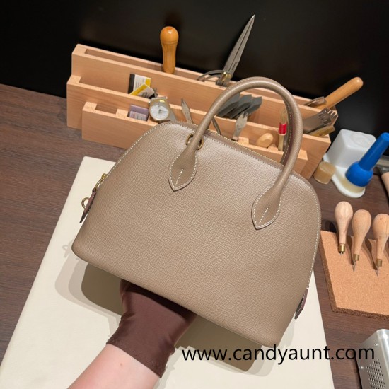 Hermes 25cm bolide Epsom 18 /Étoupe Grey Full Handmade Gold Hardware009 Hermes 25cm bolide Epsom 18 /Étoupe Grey Full Handmade Gold Hardware009