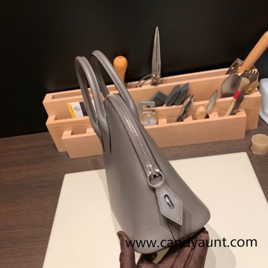 Hermes 25cm bolide evercolor 8F /Etain Full Handmade Silver Hardware012 Hermes 25cm bolide evercolor 8F /Etain Full Handmade Silver Hardware012