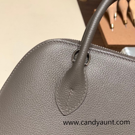Hermes 25cm bolide evercolor 8F /Etain Full Handmade Silver Hardware012 Hermes 25cm bolide evercolor 8F /Etain Full Handmade Silver Hardware012