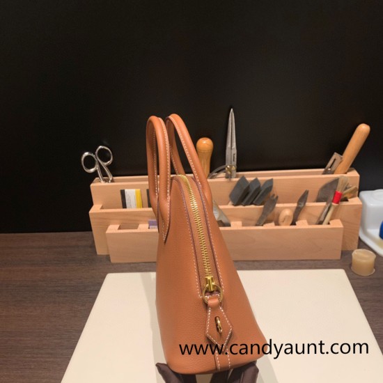 Hermes 25cm bolide evercolor 8F /Etain Full Handmade Gold Hardware013 Hermes 25cm bolide evercolor 8F /Etain Full Handmade Gold Hardware013