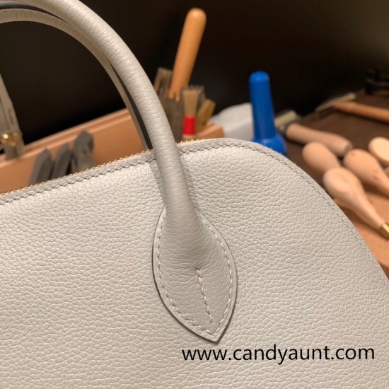 Hermes 25cm bolide evercolor 4Z /Gris Mouette Full Handmade Gold Hardware014 Hermes 25cm bolide evercolor 4Z /Gris Mouette Full Handmade Gold Hardware014