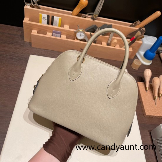 Hermes 25cm bolide evercolor 81 /Gris Tourterelle Full Handmade Gold Hardware015 Hermes 25cm bolide evercolor 81 /Gris Tourterelle Full Handmade Gold Hardware015