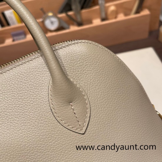 Hermes 25cm bolide evercolor 81 /Gris Tourterelle Full Handmade Gold Hardware015 Hermes 25cm bolide evercolor 81 /Gris Tourterelle Full Handmade Gold Hardware015