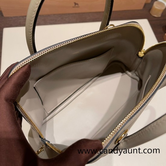 Hermes 25cm bolide evercolor 81 /Gris Tourterelle Full Handmade Gold Hardware015 Hermes 25cm bolide evercolor 81 /Gris Tourterelle Full Handmade Gold Hardware015
