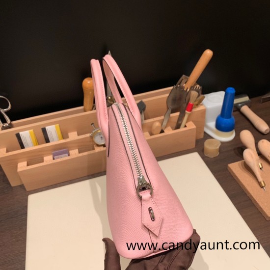 Hermes 25cm bolide epsom 3Q /Rose Sakura Full Handmade Silver Hardware017 Hermes 25cm bolide epsom 3Q /Rose Sakura Full Handmade Silver Hardware017
