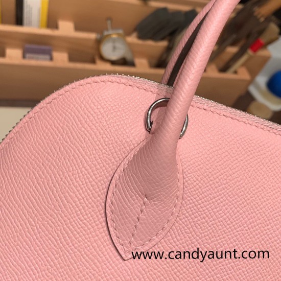 Hermes 25cm bolide epsom 3Q /Rose Sakura Full Handmade Silver Hardware017 Hermes 25cm bolide epsom 3Q /Rose Sakura Full Handmade Silver Hardware017