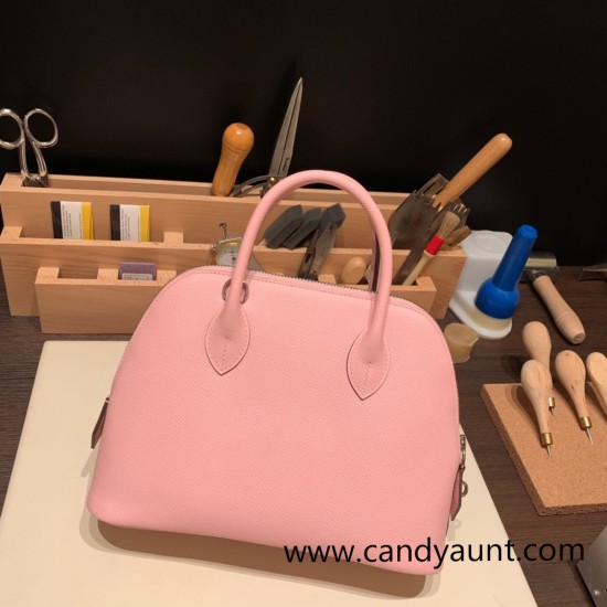 Hermes 25cm bolide epsom 3Q /Rose Sakura Full Handmade Silver Hardware017 Hermes 25cm bolide epsom 3Q /Rose Sakura Full Handmade Silver Hardware017