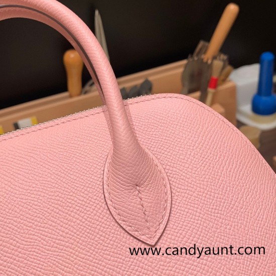 Hermes 25cm bolide epsom 3Q /Rose Sakura Full Handmade Silver Hardware017 Hermes 25cm bolide epsom 3Q /Rose Sakura Full Handmade Silver Hardware017