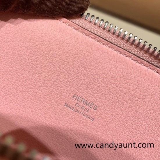 Hermes 25cm bolide epsom 3Q /Rose Sakura Full Handmade Silver Hardware017 Hermes 25cm bolide epsom 3Q /Rose Sakura Full Handmade Silver Hardware017