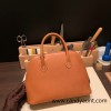 Hermes 25cm bolide Barenia 34 /Fauve Full Handmade Silver Hardware018