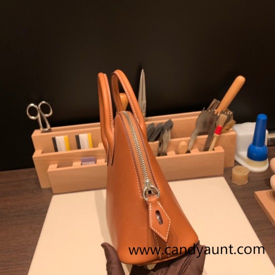 Hermes 25cm bolide Barenia 34 /Fauve Full Handmade Silver Hardware018 Hermes 25cm bolide Barenia 34 /Fauve Full Handmade Silver Hardware018