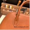 Hermes 25cm bolide Barenia 34 /Fauve Full Handmade Silver Hardware018