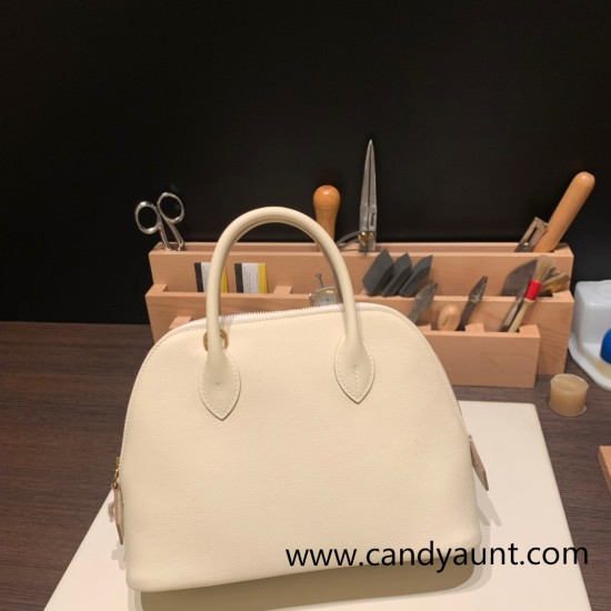 Hermes 25cm bolide evercolor 10 /Craie Full Handmade Gold Hardware021 Hermes 25cm bolide evercolor 10 /Craie Full Handmade Gold Hardware021