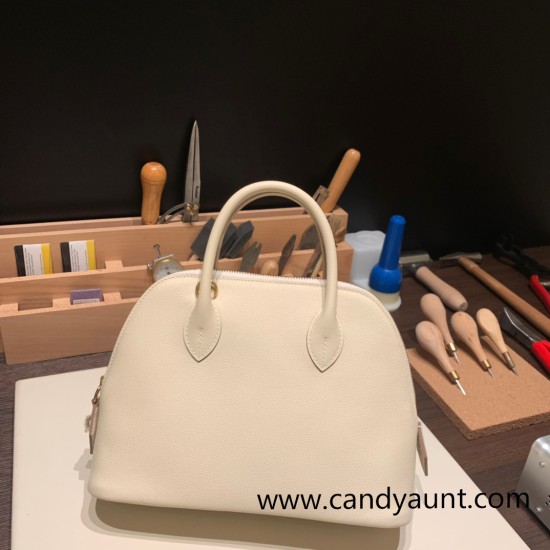 Hermes 25cm bolide evercolor 10 /Craie Full Handmade Gold Hardware021 Hermes 25cm bolide evercolor 10 /Craie Full Handmade Gold Hardware021