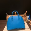 Hermes 25cm bolide Epsom B3 /Blue Zanzibar  Full Handmade Silver Hardware022