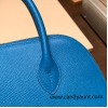 Hermes 25cm bolide Epsom B3 /Blue Zanzibar  Full Handmade Silver Hardware022
