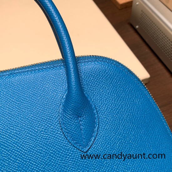 Hermes 25cm bolide Epsom B3 /Blue Zanzibar Full Handmade Silver Hardware022 Hermes 25cm bolide Epsom B3 /Blue Zanzibar Full Handmade Silver Hardware022