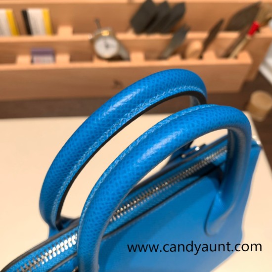 Hermes 25cm bolide Epsom B3 /Blue Zanzibar Full Handmade Silver Hardware022 Hermes 25cm bolide Epsom B3 /Blue Zanzibar Full Handmade Silver Hardware022