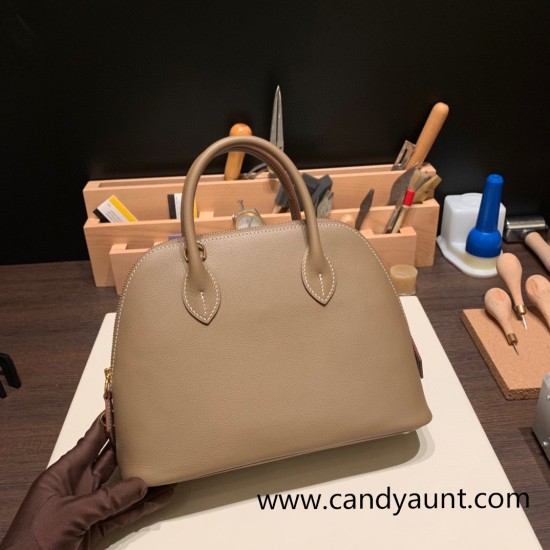Hermes 25cm bolide evercolor 18 /Étoupe Grey (Étoupe) Full Handmade Gold Hardware026 Hermes 25cm bolide evercolor 18 /Étoupe Grey (Étoupe) Full Handmade Gold Hardware026