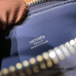 Hermes 27cm bolide Epsom 73 /Blue Saphir Silver Hardware Full Handmade