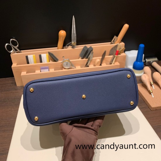 Hermes 27cm bolide Epsom 73 /Blue Saphir Gold Hardware Full Handmade Hermes 27cm bolide Epsom 73 /Blue Saphir Gold Hardware Full Handmade