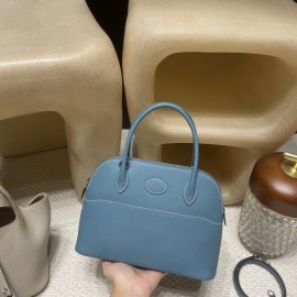 75 / Blue Jean   Silver Hardware Bolide27cm  Epsom  Full Hand-Stitching