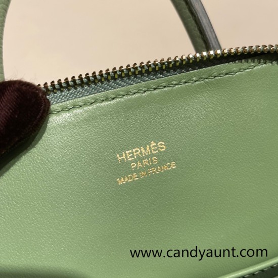 Hermes mini bolide evercolor 3I/Vert Criquet Full Handmade 001 Hermes mini bolide evercolor 3I/Vert Criquet Full Handmade 001