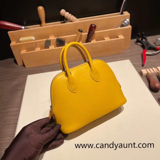 Hermes mini bolide evercolor 9D /Jaune Ambre Full Handmade 006 Hermes mini bolide evercolor 9D /Jaune Ambre Full Handmade 006