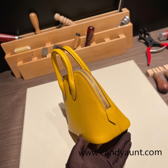 Hermes mini bolide evercolor 9D /Jaune Ambre Full Handmade 006 Hermes mini bolide evercolor 9D /Jaune Ambre Full Handmade 006