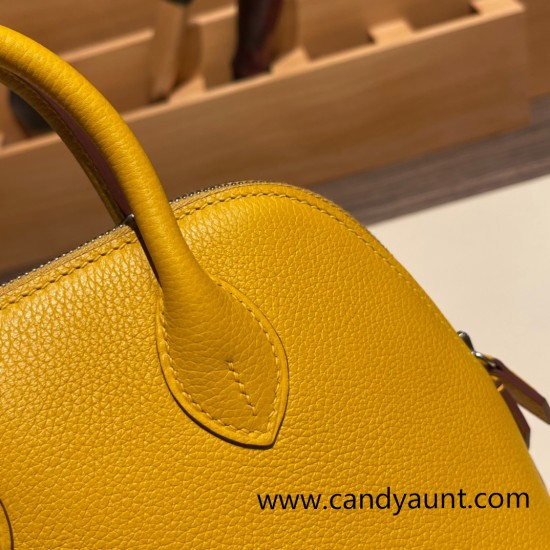 Hermes mini bolide evercolor 9D /Jaune Ambre Full Handmade 006 Hermes mini bolide evercolor 9D /Jaune Ambre Full Handmade 006