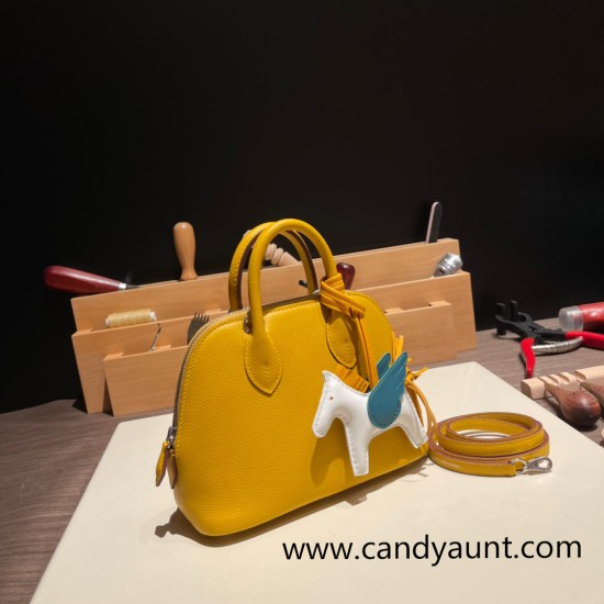 Hermes mini bolide evercolor 9D /Jaune Ambre Full Handmade 006 Hermes mini bolide evercolor 9D /Jaune Ambre Full Handmade 006