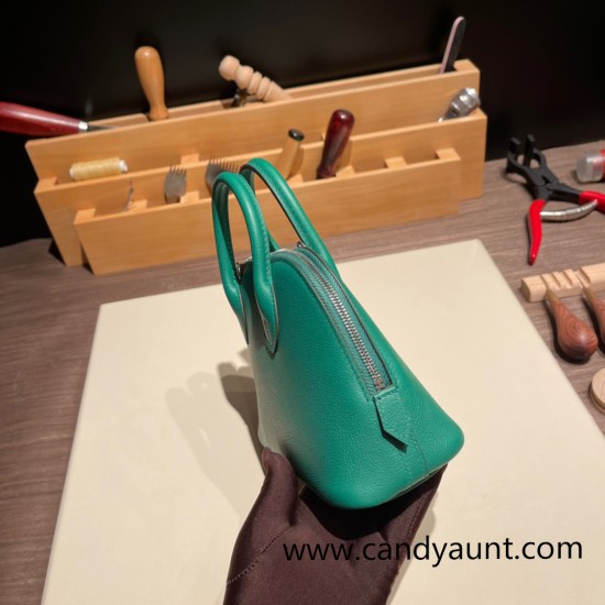Hermes mini bolide evercolor U4 /Vert Vertigo Full Handmade 007 Hermes mini bolide evercolor U4 /Vert Vertigo Full Handmade 007