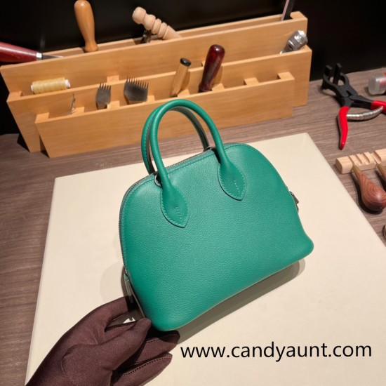 Hermes mini bolide evercolor U4 /Vert Vertigo Full Handmade 007 Hermes mini bolide evercolor U4 /Vert Vertigo Full Handmade 007