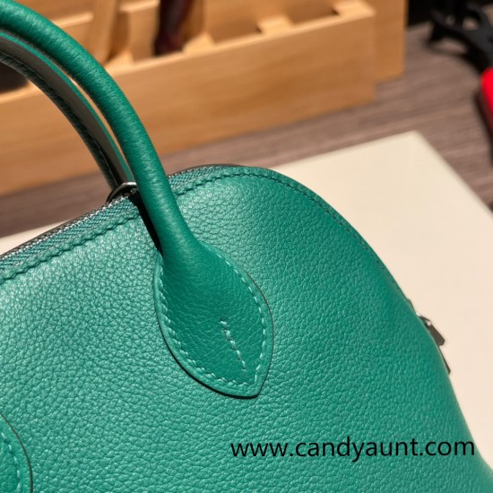 Hermes mini bolide evercolor U4 /Vert Vertigo Full Handmade 007 Hermes mini bolide evercolor U4 /Vert Vertigo Full Handmade 007