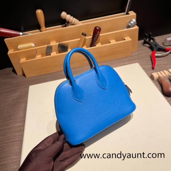 Hermes mini bolide evercolor 7Q/ Mykonos Full Handmade 009 Hermes mini bolide evercolor 7Q/ Mykonos Full Handmade 009